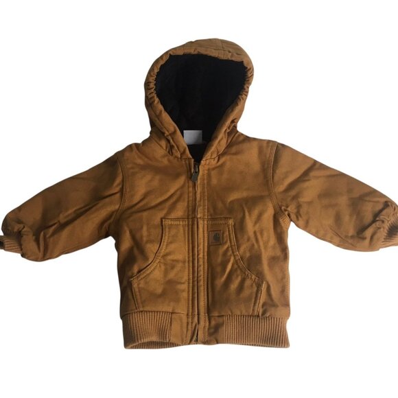 Carhartt Other - Carhartt Infant Jacket 12 Months Hooded Quilted Lined Duck Canvas Full Zip